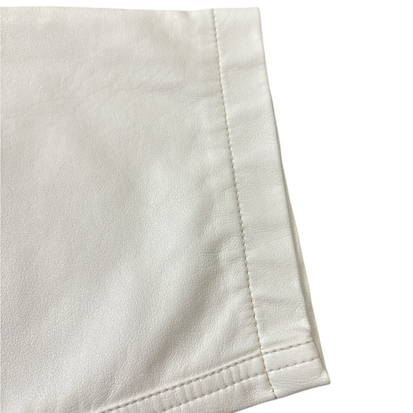 Free People Faux Leather Pant, Size 8, Straight Leg Winter White - Picture 3 of 10